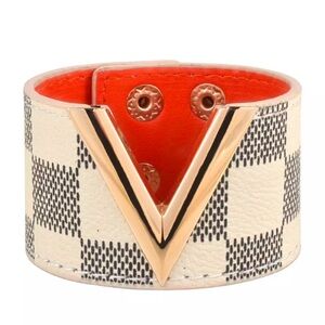 Gold and Black Checkered Bracelet